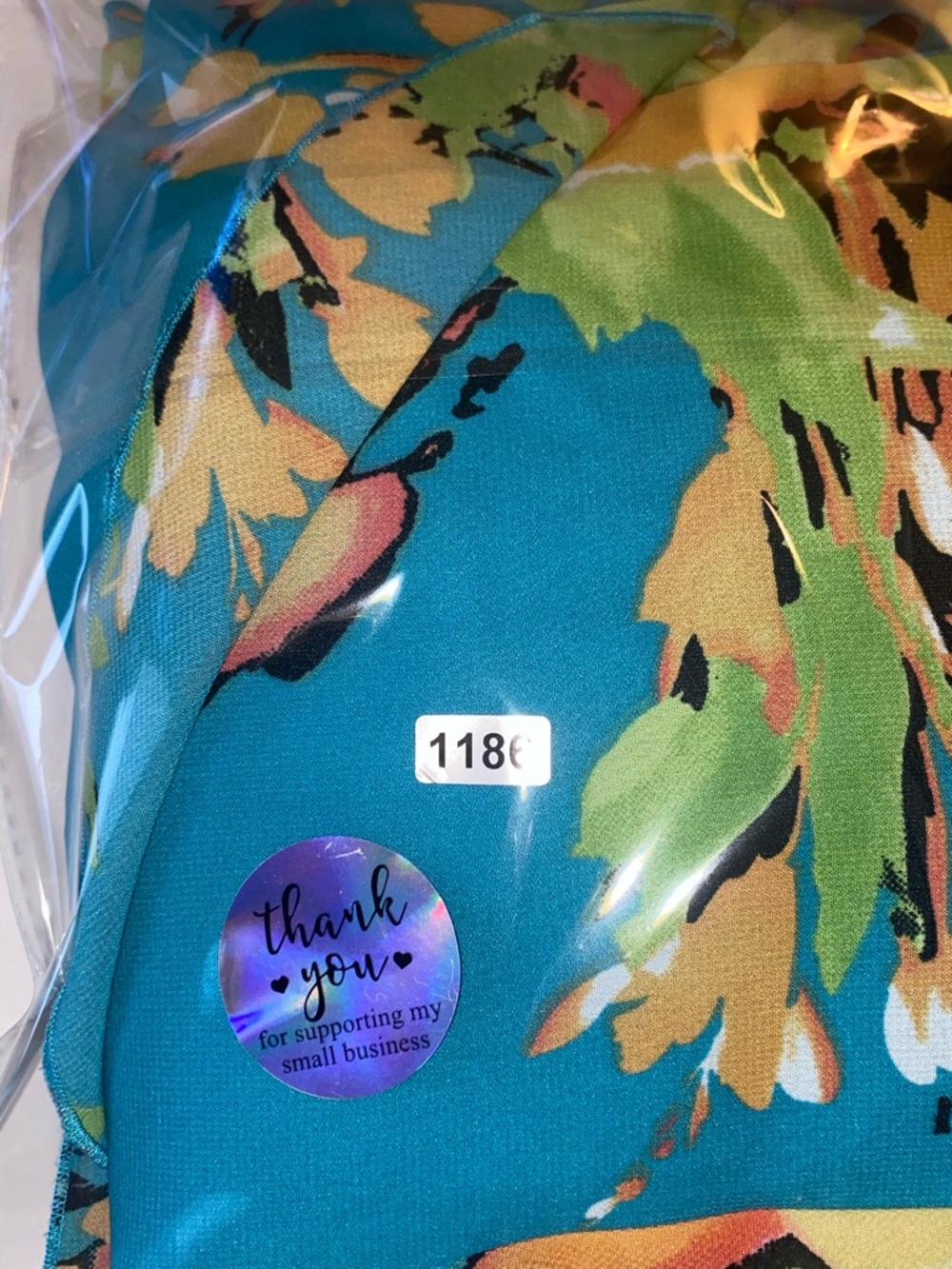 Amanda Lane Teal Multi-Color Floral Ruffle Maxi Dress - Picture 9 of 9